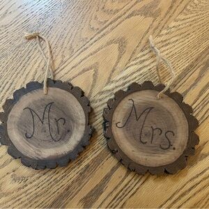 Mr and Mrs Bride Groom Wedding Signs Rustic Woodland Wedding Outdoor